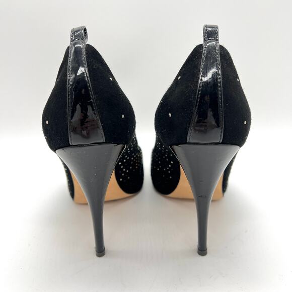 GIUSEPPE ZANOTTI Rhinestone Heels Womens 37 Black Scarpe Nero Strass Court Pump - Picture 4 of 12